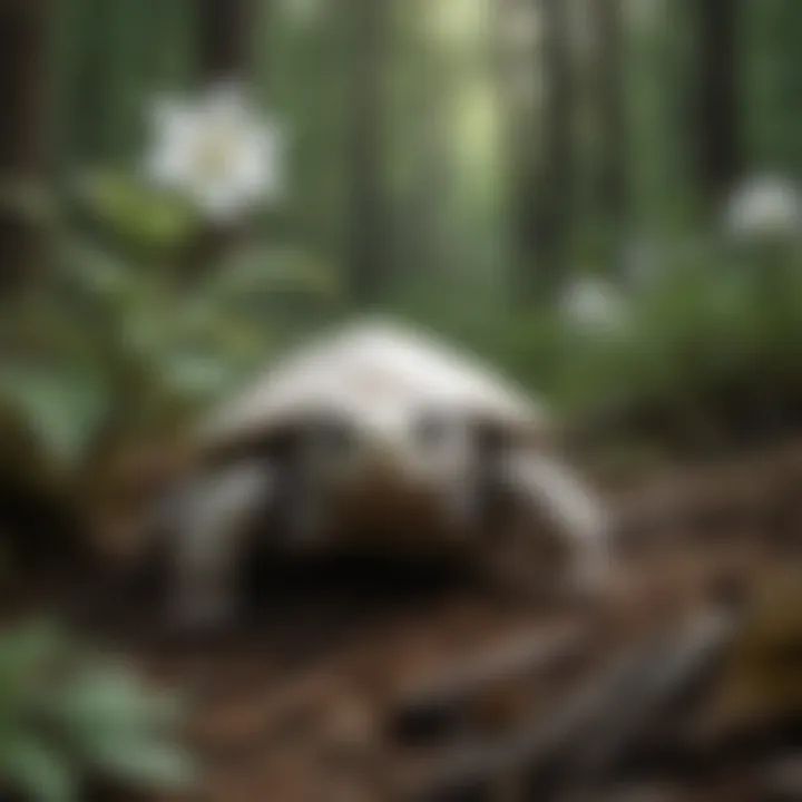 White turtlehead plants thriving in a woodland ecosystem, demonstrating their ecological role