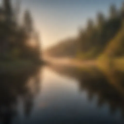 Tranquil South Dakota lake at sunrise