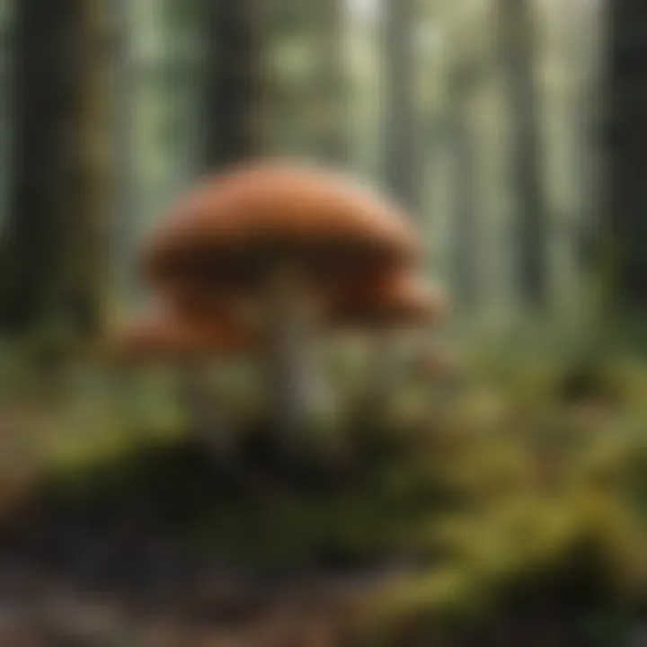 An illustration depicting the ecological roles of mushrooms within their environment.