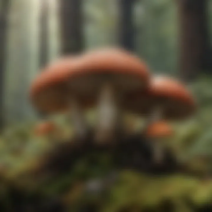 Traditional indigenous artwork representing the cultural significance of mushrooms.