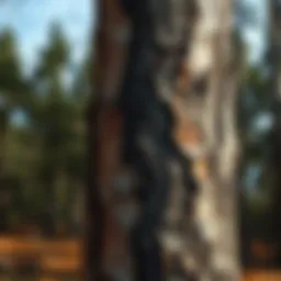 Detailed structure of tree bark showing texture and layers