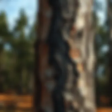 Detailed structure of tree bark showing texture and layers