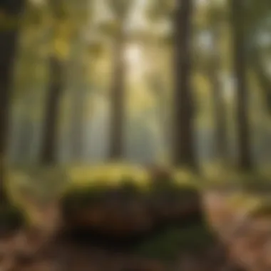 Biodiversity in Oak-Driven Forests Diverse forest ecosystem showcasing oak trees