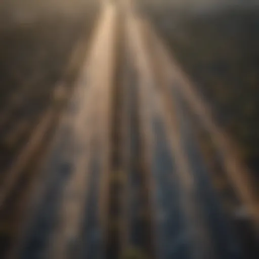 Aerial view of a congested freeway in Arizona during peak hours.