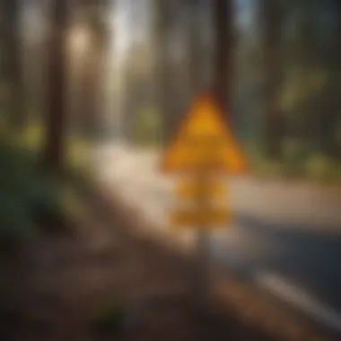 Signage indicating upcoming freeway closures with warning lights.