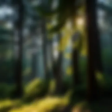 Lush greenery of Bear Valley Park with sunlight filtering through the trees