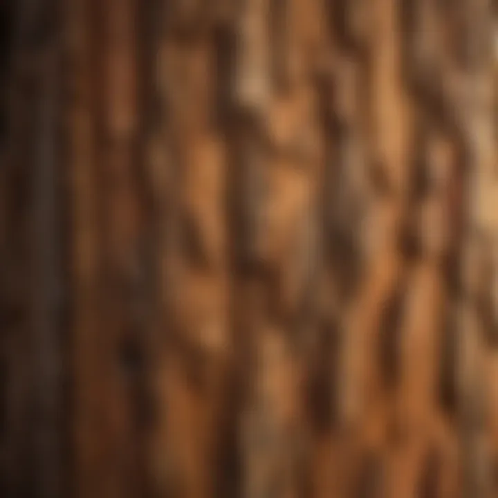 Close-up of sequoia bark showcasing its unique texture