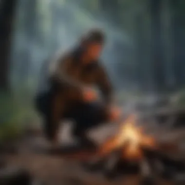Extinguishing a Campfire Safely and Responsibly A responsible camper extinguishing a campfire