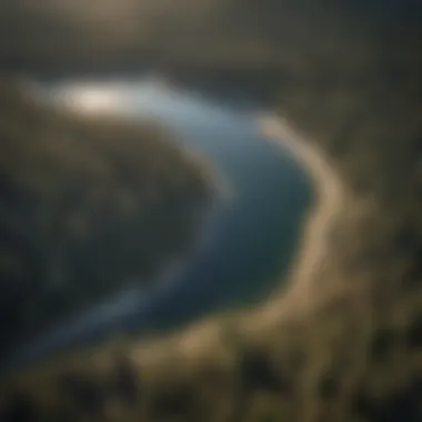 An aerial perspective of Big Bear Lake surrounded by lush forests