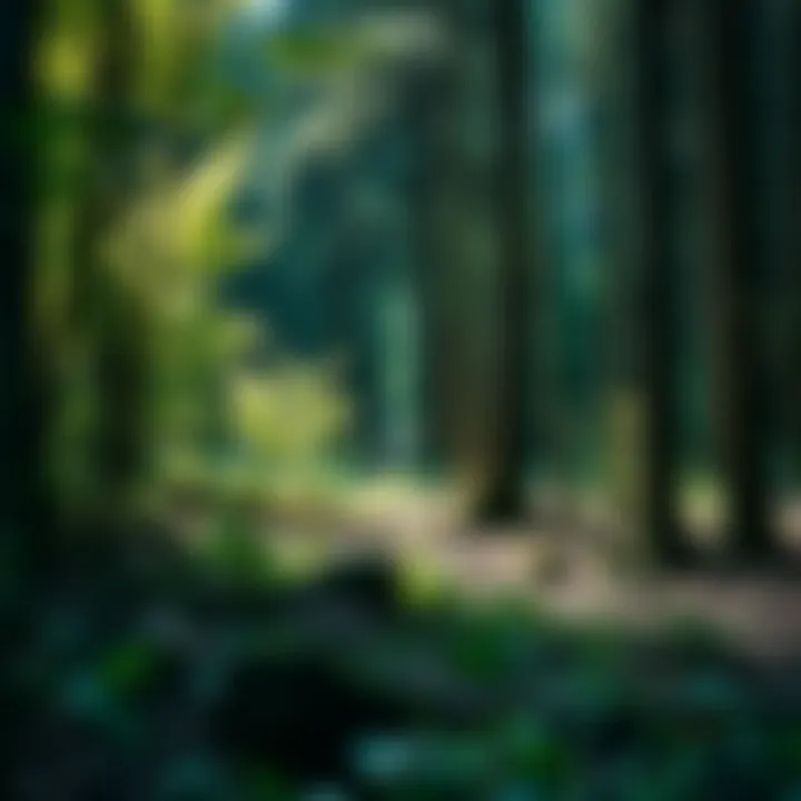 Biodiversity in Woodland Ecosystems A scenic view of a woodland area highlighting biodiversity, impacted by biting flies.