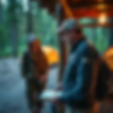 Campground host managing visitor check-in