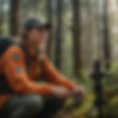A conservation biologist studying wildlife in a natural habitat