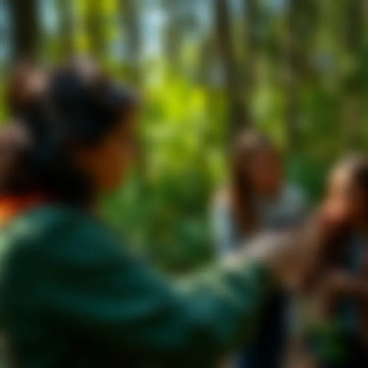 Empowering Through Education in Forestry An educational workshop in a woodland setting focused on conservation practices.