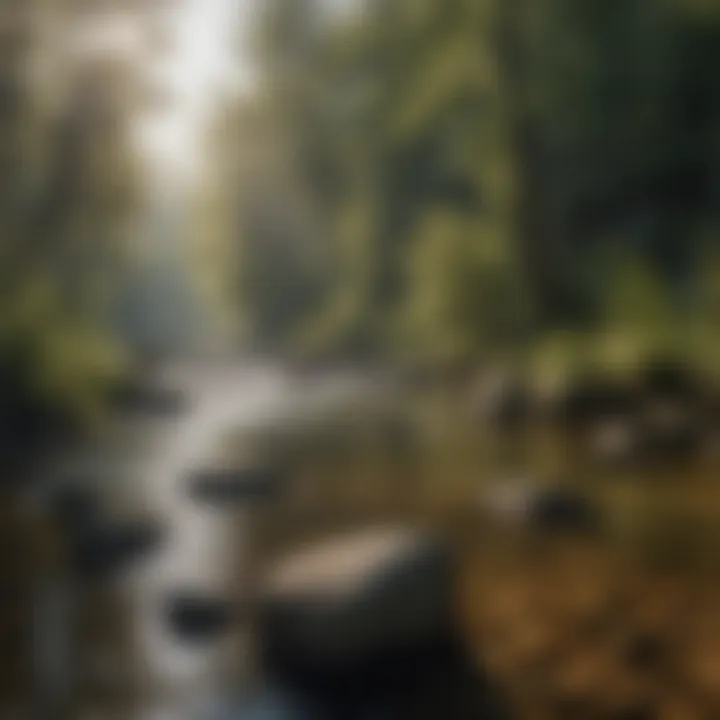 Close-up of diverse flora along the banks of the Chattooga River
