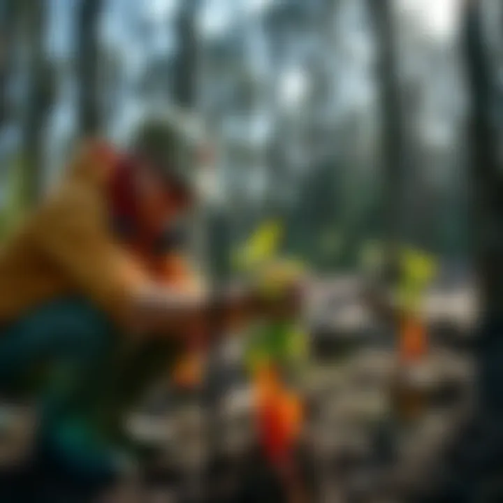 Nurturing the Living Memorial Nurturing a newly planted tree, emphasizing ongoing care