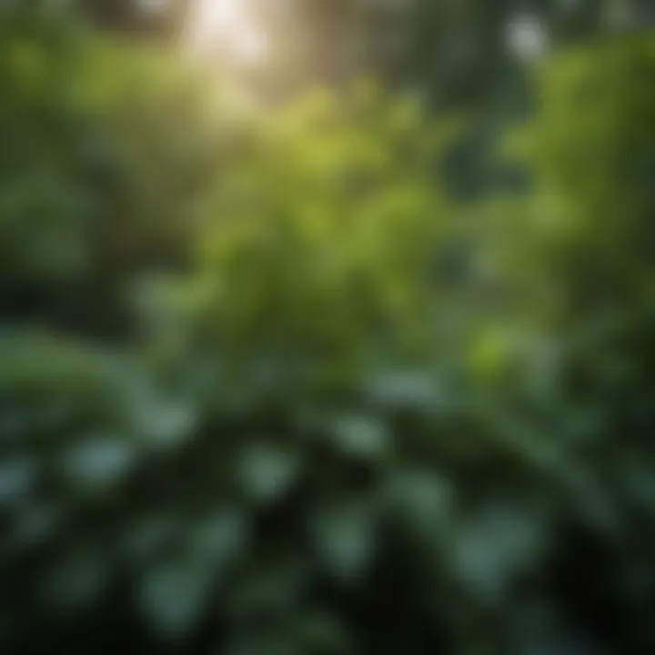 A close-up view of Plantation Ligustrum leaves showcasing their lush green color and glossy surface.