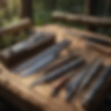 An array of cutting tools neatly arranged on a wooden surface, highlighting the importance of selecting the right instruments.