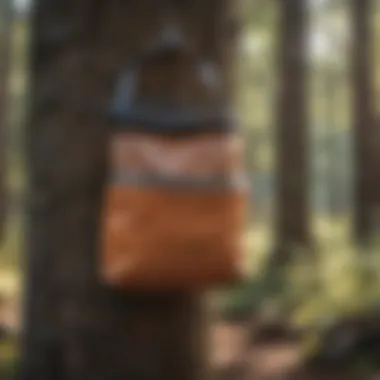 Proper Food Storage Techniques in Bear Country Bear bag hung securely in a tree, demonstrating proper food storage techniques