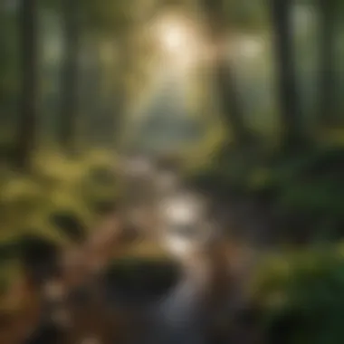 Serene Woodland Landscape A serene woodland landscape illustrating natural beauty