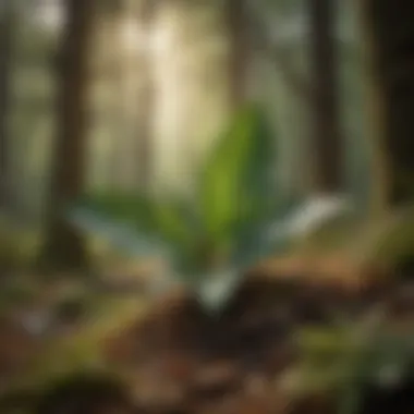 Holly Leaves in Natural Woodland Environment Holly leaves in their natural habitat surrounded by other woodland flora