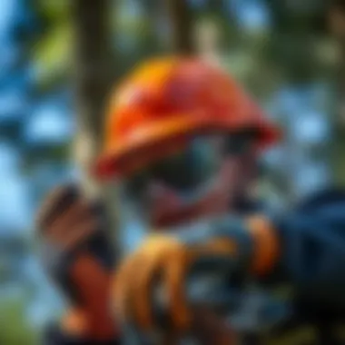 Essential Safety Gear for Limb Removal Safety gear essential for tree limb removal including helmet, gloves, and goggles