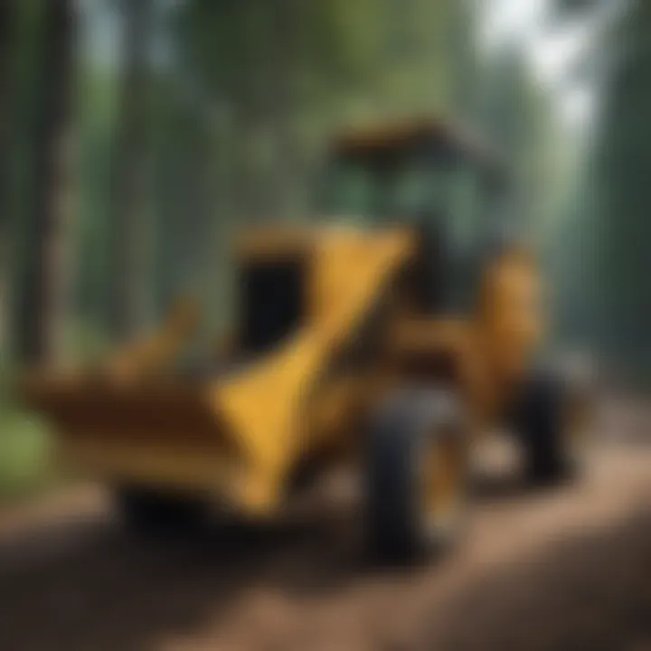 An outdoor maintenance session for a pull type road grader, emphasizing upkeep for longevity