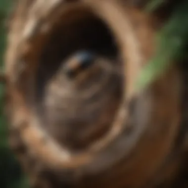 Carpenter bee nest in wood