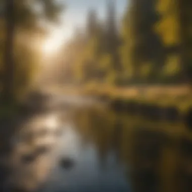 Boise River at Dawn: A Perfect Fishing Spot Tranquil scene of Boise River at sunrise