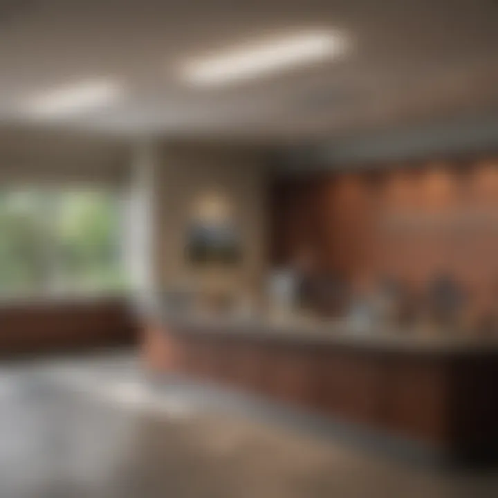 Interior of the Social Security Office showcasing service counters