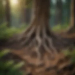 Healthy plant roots thriving in nutrient-rich soil