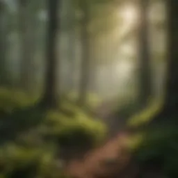 A lush woodland area showcasing the natural habitat of ticks