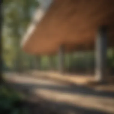 A futuristic building design integrating Cross Laminated Timber, emphasizing future trends.