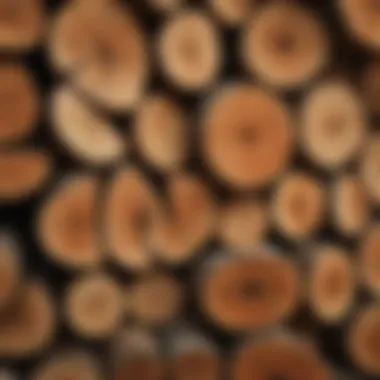 Freshly Cut Firewood A close-up of freshly cut firewood stacked neatly, ready for use