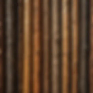 Diverse Wood Species for Fence Posts A close-up view of different wood species suitable for fence posts showcasing their natural texture and grain.