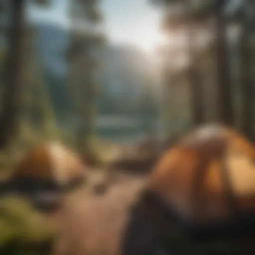 Scenic view of a tranquil campsite in the wilderness