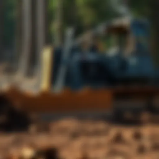 Heavy dozer equipment in action during land clearing