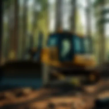 Dozer machinery assisting in forest management tasks