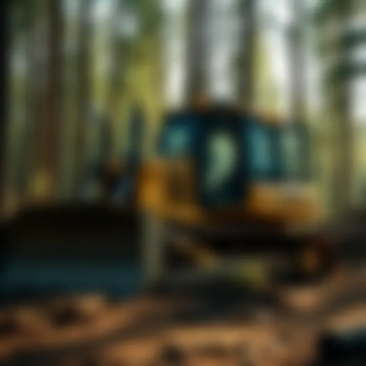 Dozer machinery assisting in forest management tasks