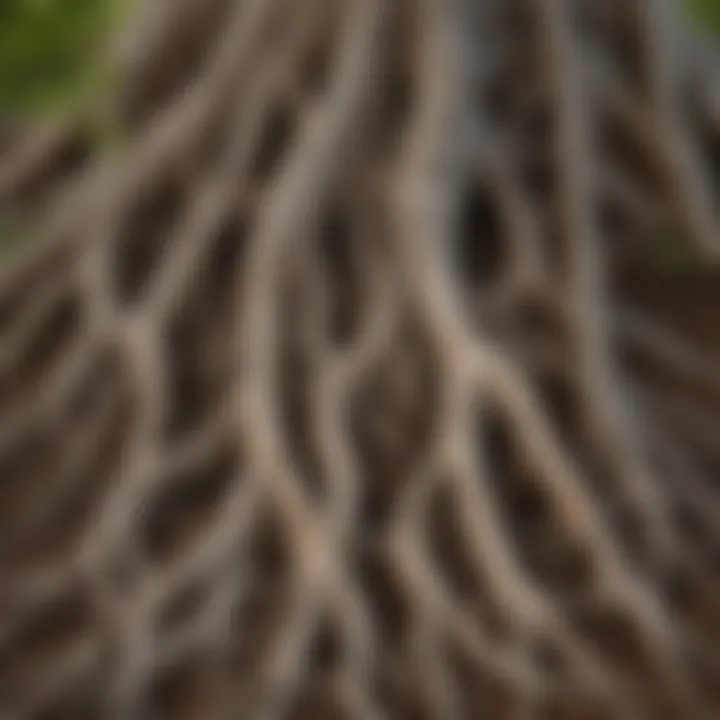 Close-up of tree roots showing the ecological importance of trees