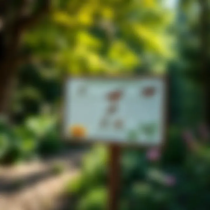 Informative signage in a garden explaining the benefits of pollinators