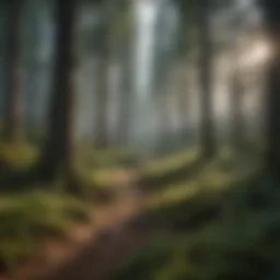 A dense forest with diverse flora showcasing healthy ecosystems