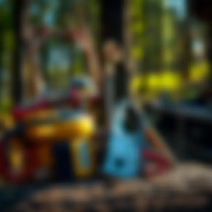 Professional equipment used for tree removal, focused on tools