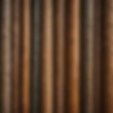 Different grades of treated wood displayed side by side