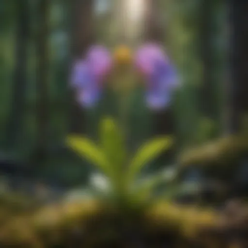 A vibrant rare wildflower thriving in its natural habitat, showcasing its unique features.