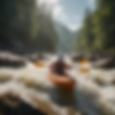 Kayakers navigating through Ocoee River rapids