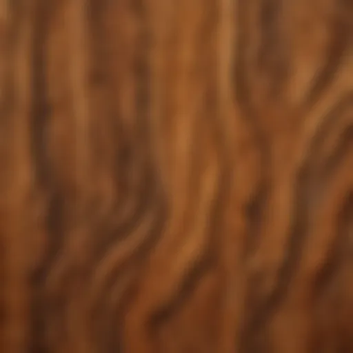 A close-up view of Alaska hardwood grain patterns highlighting unique characteristics