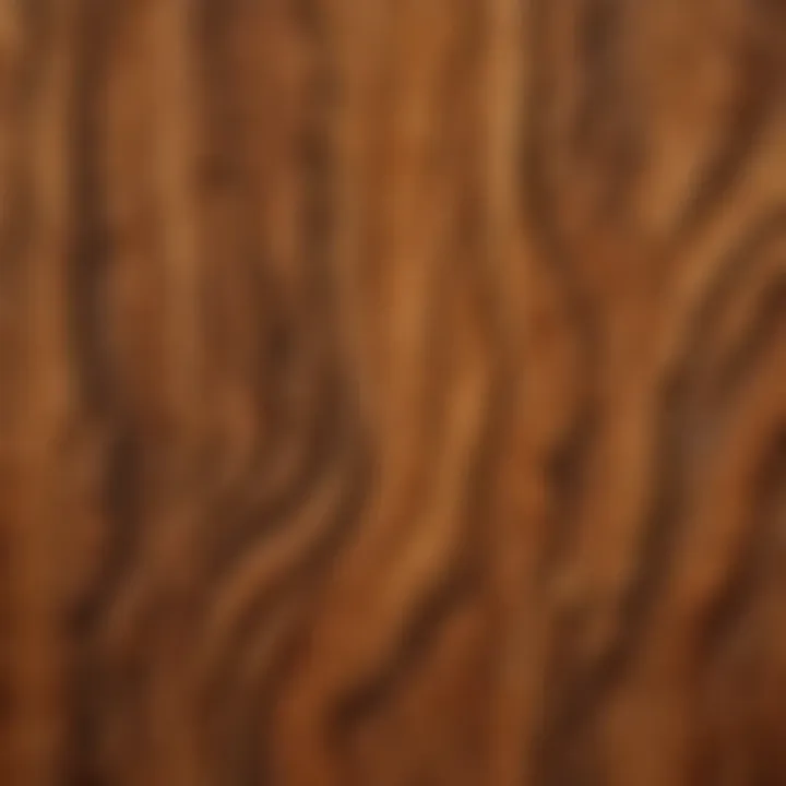 A close-up view of Alaska hardwood grain patterns highlighting unique characteristics