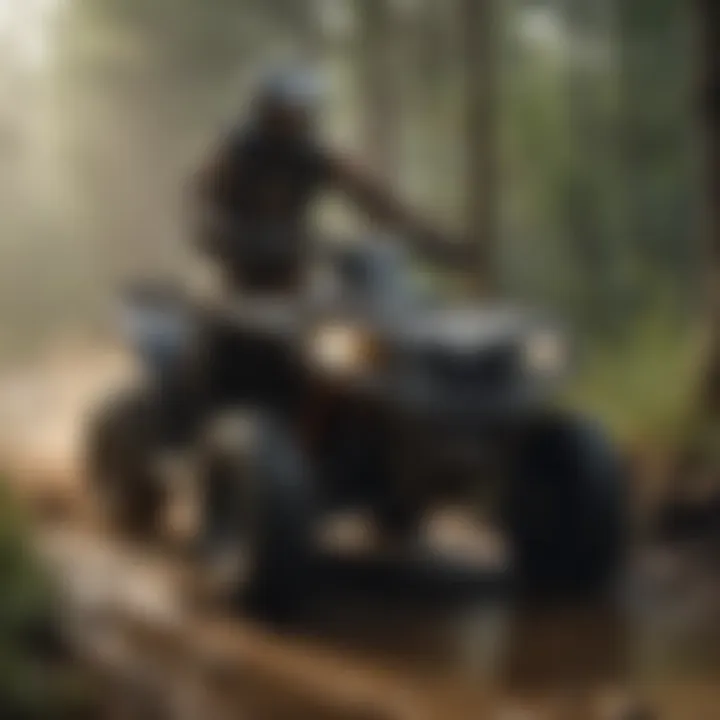 Rider navigating through a muddy terrain on an ATV