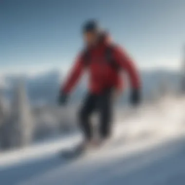 A breathtaking view of a bachelor snowboarding slope