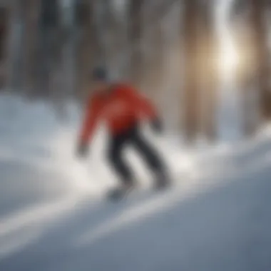 A group of snowboarders showcasing techniques on the slopes